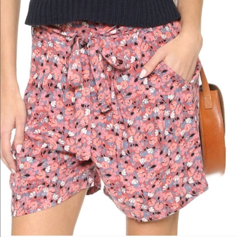 Free People Layla elasticized high waist floral shorts pink Size Small - Picture 6 of 9